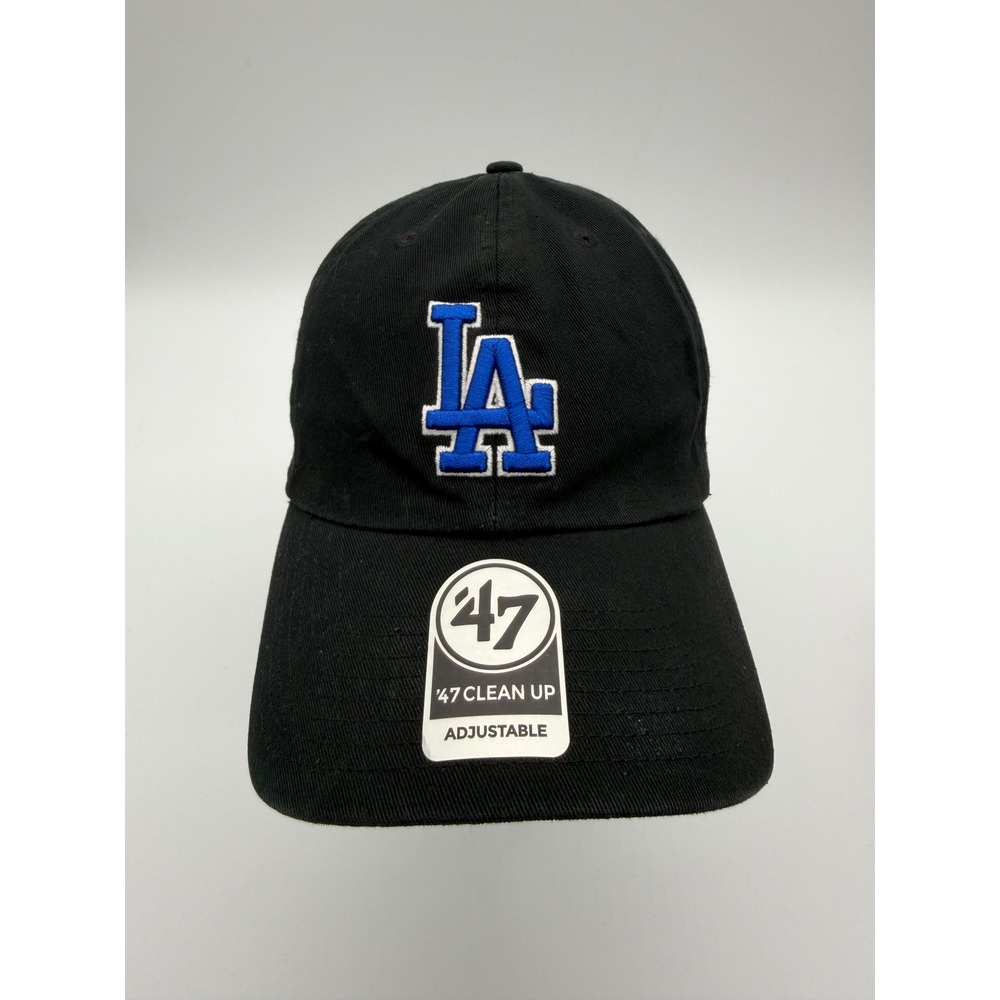 '47 Brand Los Angeles Dodgers Clean Up Hat Black Blue LA Logo Adjustable Dad Cap